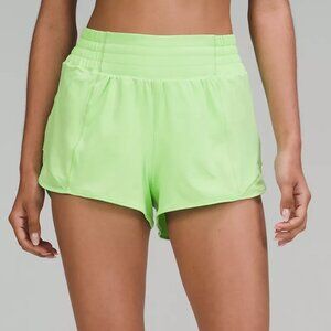 lululemon Hotty Hot High-Rise Lined Short 2.5" in Scream Green Light size 12